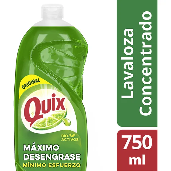 Quix Lavaloza Limón Con Bio Activos Concentrado 750ml