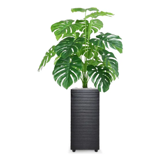 Planta Artificial Costela De Adão Grande + Vaso Decorativo