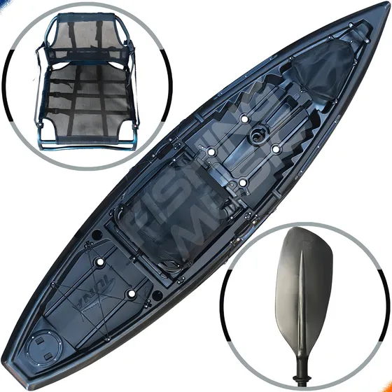 Caiaque De Pesca Tuna Pro Com Cadeira E Remo Hidro 2 Eko Cor Black