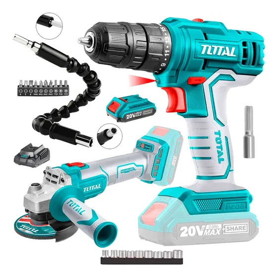 Taladro Atornillador Inalámbrico + Amoladora Angular Total