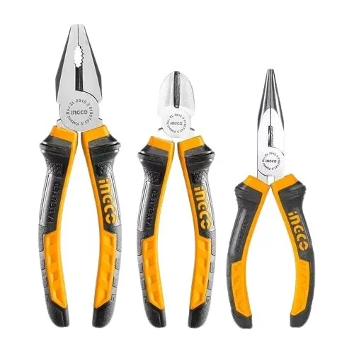 Set X 3 Pinzas Combinada Pta Fina Ingco Hkps08318 - Smf