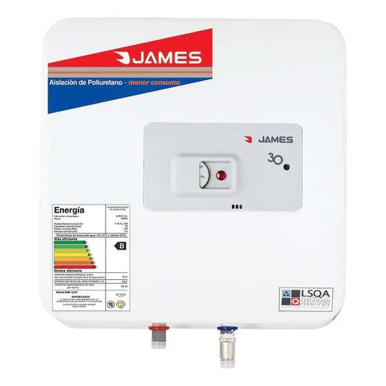 Calefon Termotanque James 30 Lts Gtía James Garantía 3 Años