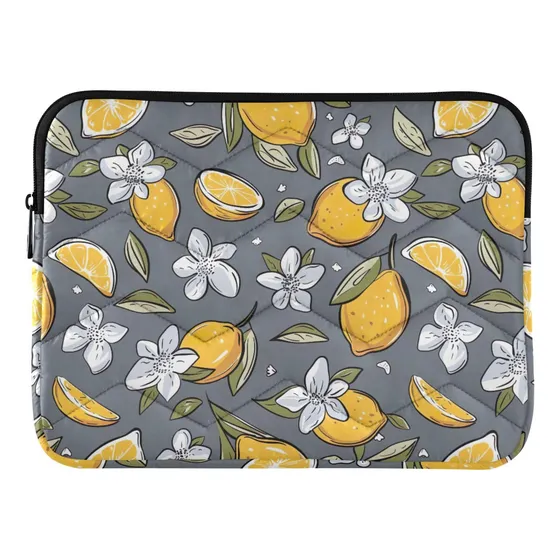 Funda Acolchada Para Portatil Color Gris Limon 13 14  Prueba