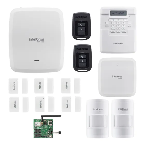 Kit Alarme Residencia Chip Celular Wi-fi Amt 8000 Intelbras
