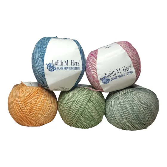 Pack X5 Hilos De Tejer Denin Printed Cotton 80% Algodon 