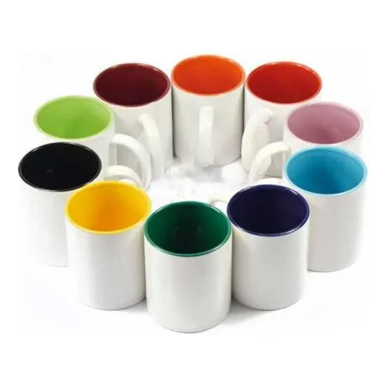 Taza Blanca Sublimacion 11 Oz Fondo Color Premium 12 Uni