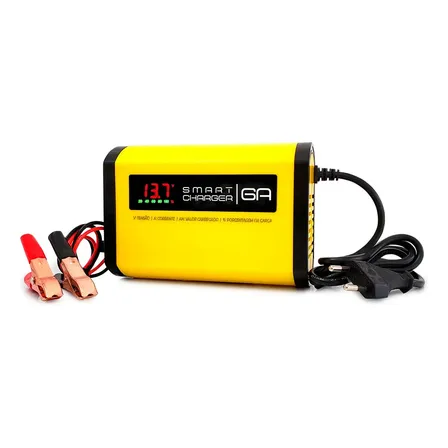 Carregador Digital Smart Charger 12V 6Ah Automotivo com Display Bivolt