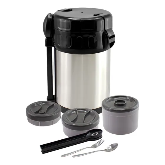 Termo Comida Grande Acero Inoxidable 2 Litros Plateado