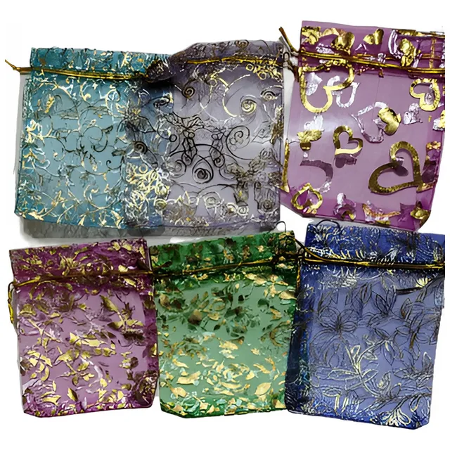Bolsas De Regalo De Organza Colores Variados Por Pack