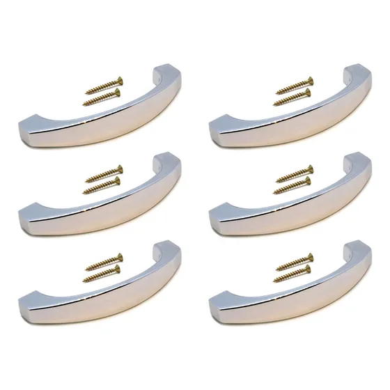Kit 6 Puxador De Gaveta 64mm Cromado Alça Móveis Armários