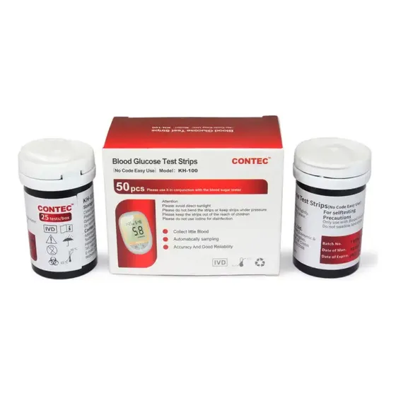 50 Tiras Reactivas Glucometro Contec Kh-100