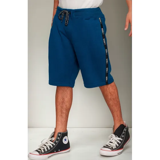 Bermuda Aeropostale Masculina Moletom Sash Azul Mescla