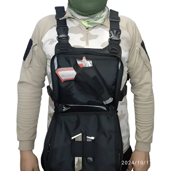 Pechera Porta Arma 2.o Lt Bolso  Negro Con Reata  Y Espaldar