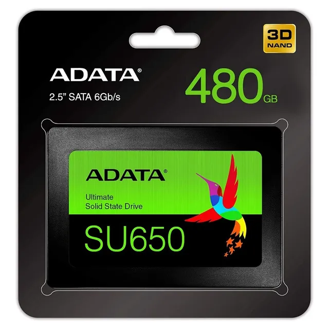 SSD ADATA ULTIMATE SU650 480GB SATA NAND 3D COLOR NEGRO ASU650SS-480GT-R