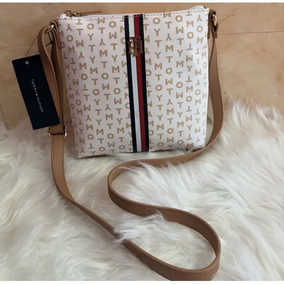 Cartera Crossbody (bandolero) Blanco + Letras  Tommy Hilfige