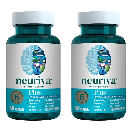 Suplemento Neuriva Plus Brain Memory Focus, 30 Cápsulas, Paquete De 2