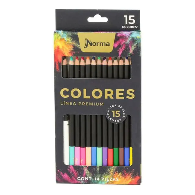 Lápiz de color redondo Norma Premium de 15 colores