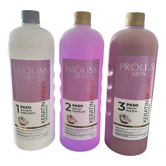 Alisado Keratina Monoi 3 Pasos Efecto Plastificado Proliss