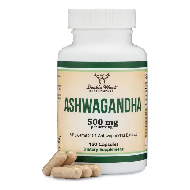 Cápsulas De Ashwagandha 500mg Double Wood Adaptógeno Antiestrés