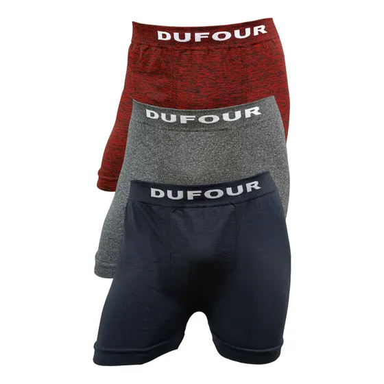 Boxer Microfibra Hombre Dufour Pack X3 Sin Costuras Melange