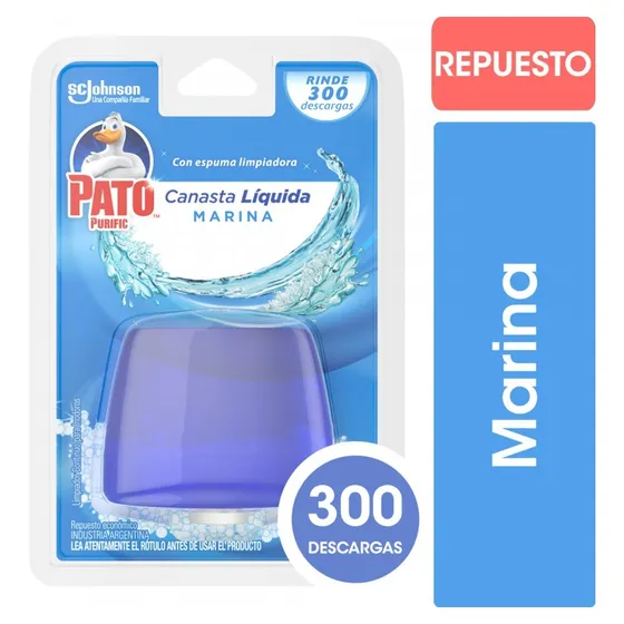 Repuesto Canasta Líquida Para Inodoro Pato Marina 50Ml 300 Descargas