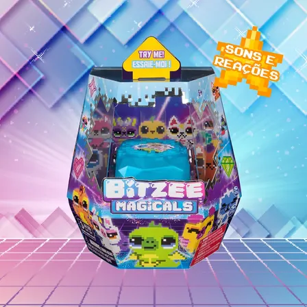 Pet Mágico Virtual Interativo Bitzee 3815 Sunny Brinquedos Azul