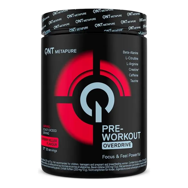 Pre Entreno Preworkout Metapure Overdrive 390g Frambuesa Qnt