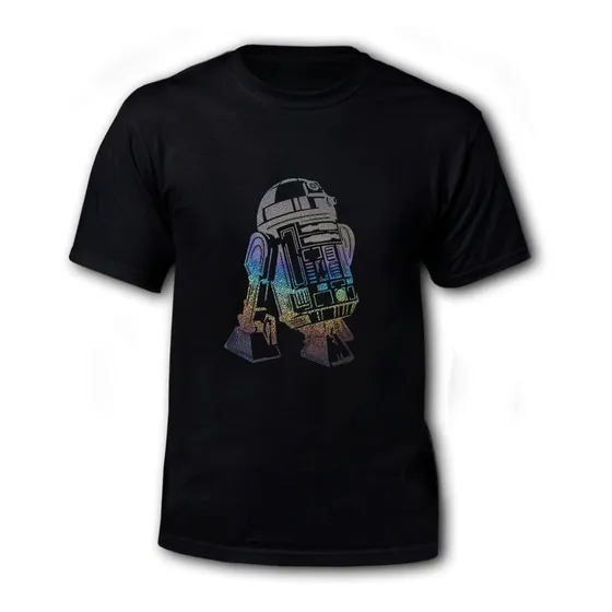 Polera Negra Hombre -  R2-d2 Star Wars Holografico
