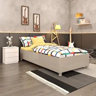 Cama Solteiro MĂŽnaco Em Mdp Off White/ Off White Abwt Cama Solteiro MĂŽnaco Em Mdp Off White/ Off White Abwt