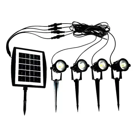 Foco Estaca Solar Jardin Led Maxwell Impermeable Luz Calida