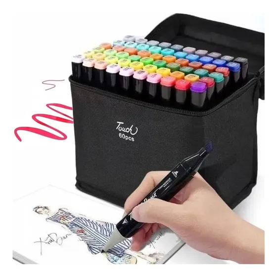 Set De Marcadores De 60 Piezas Doble Punta Profesional Touch