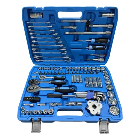 Kit 121 Peças Soquete Ferramentas Automotivas Catraca Maleta Azul