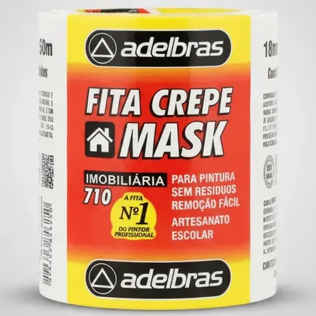 Fita Crepe 18mm X 50m - 6 Rolos para pintura escolar artesanato adelbras
