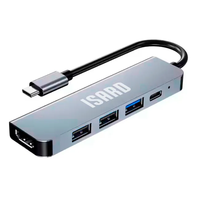 Adaptador Usb C Hub 5 En 1 Hdmi 4k Mac Pc Tv Isard 401101