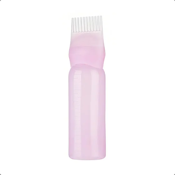Pente Frasco Aplicador Tintura Para Cabelo Garrafa Capilar Cor Pink