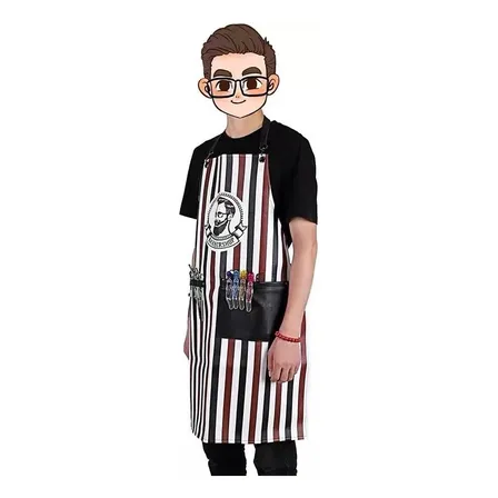 Pechera Capa Corte Negro De Barbero Barbería Peluqueria Pechera Cuero