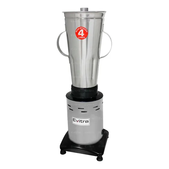 Liquidificador Industrial Alta Rotação 4l Jarra Inox Evitra Preto/prata 127v