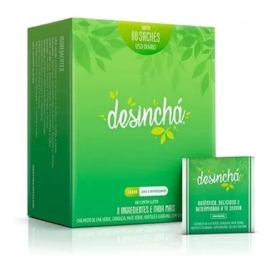 Desinchá 60 Sachês 100% Original Seca Barriga