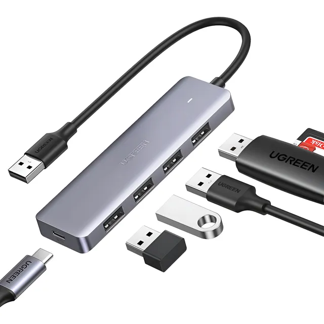 Adaptador Usb 3.0 Convertidor 4 Puertos 5 Gbps Puerto Dc 5v