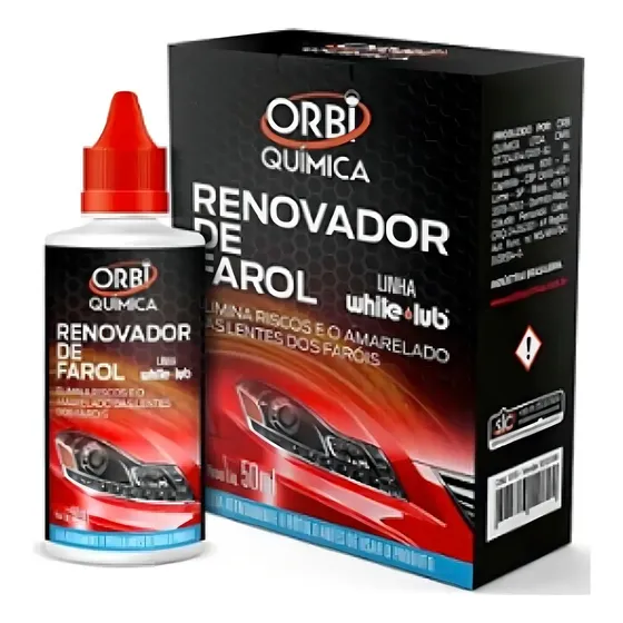 Renovador de Farol Orbi Química Remove Amarelado Fosco e Restaura Brilho