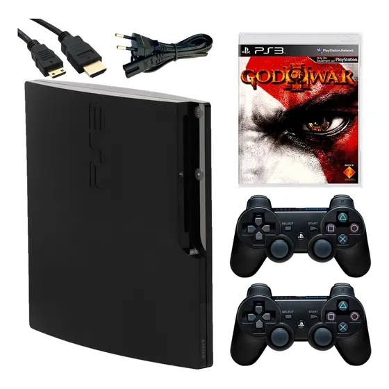 Playstation 3 Slim / Super Slim + 2 Controles + 1 Jogo De Brinde,hdmi