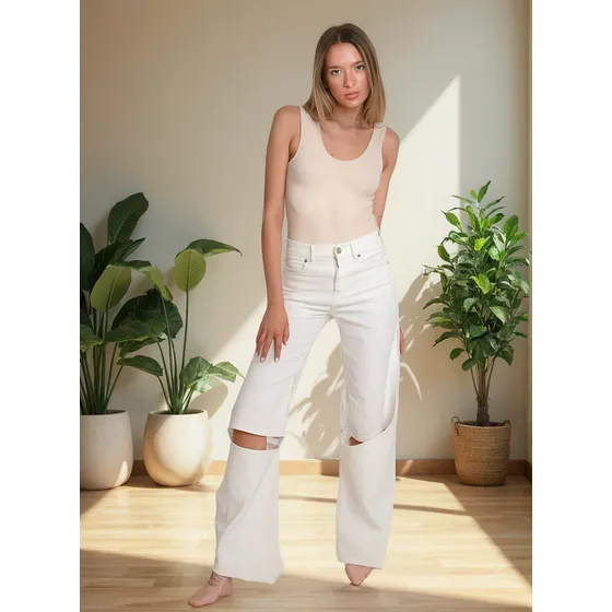 Pantalon Jena Straigth Gaga Mujer Con Tiras Regulables Fexty