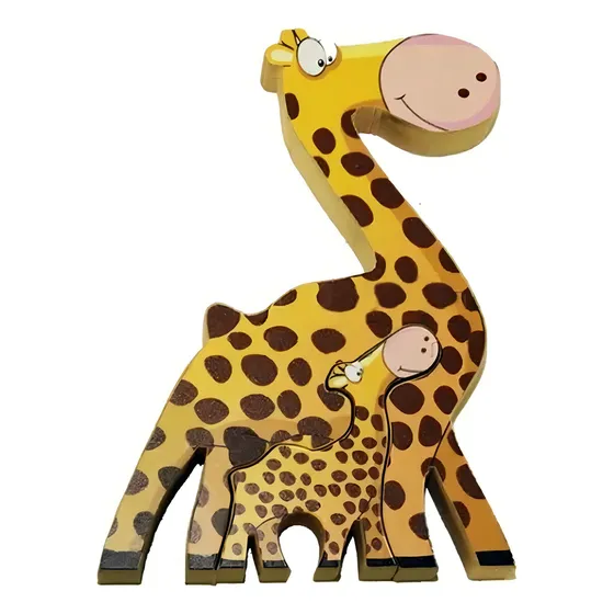 Quebra-cabeça Zoo Girafa Brinquedo Educativo E Pedagógico