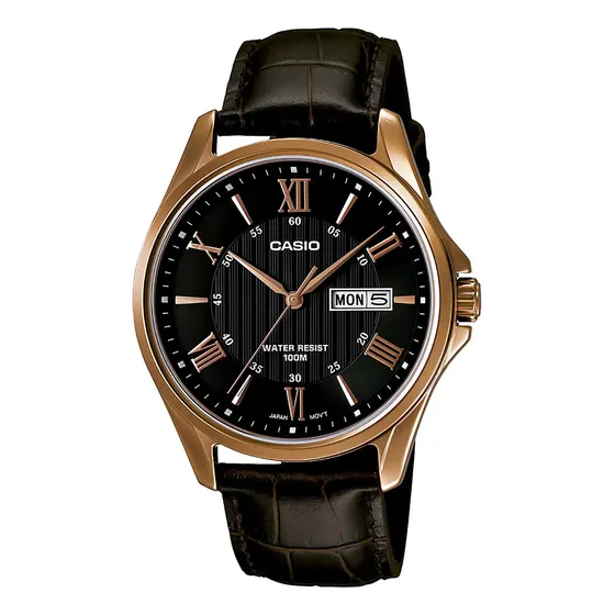 Reloj Casio Mtp-1384l-1a Acero Hombre Oro Rosa