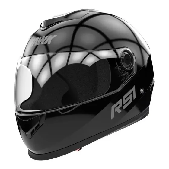 Casco para moto integral Hawk Integral RS1 negro brillante talle L