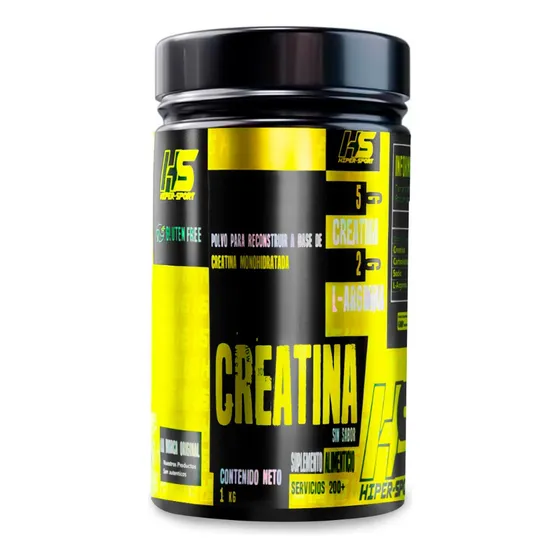 Creatina Monohidratada Hs 1kg 200 Servicios Hiper Sports Egr Sabor Natural