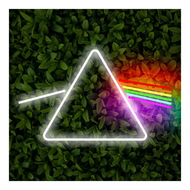 Painel Neon Darkside Pinkfloyd Prisma Rock Decoração