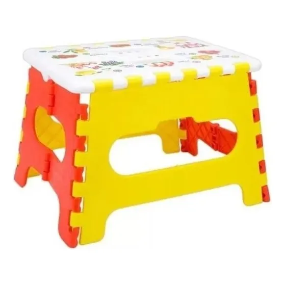 Banco Banquito Plegable Chico Alzador Para Niños Clicshop Color Multicolor