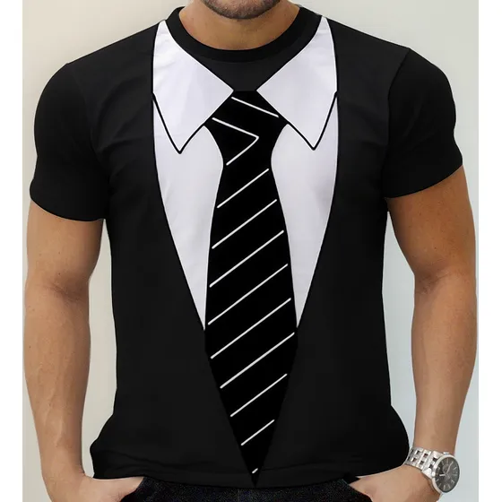 Camiseta Camisa Terno Smoking Gravata Personalizada Top 08