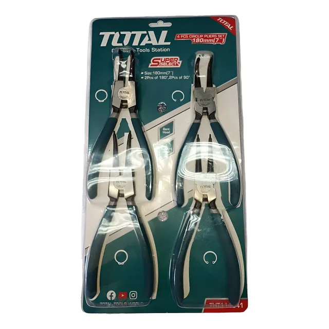 Set Juego De Pinza Saca Retenes Curvo Recto Abrir Cerrar 